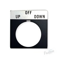 “UP-OFF-DOWN” Three Position Legend Plate