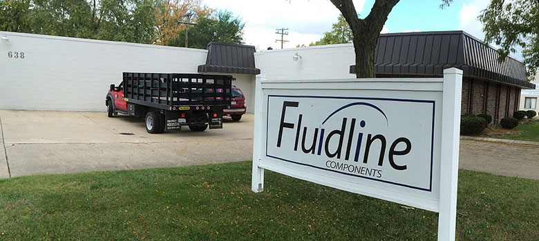 Fluidline Components headquarters, offices and warehouse, located at 638 South Rochester Road Clawson, MI 48017